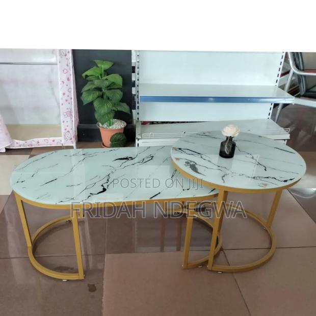 White Marble Coffee Table(Glass Effect )