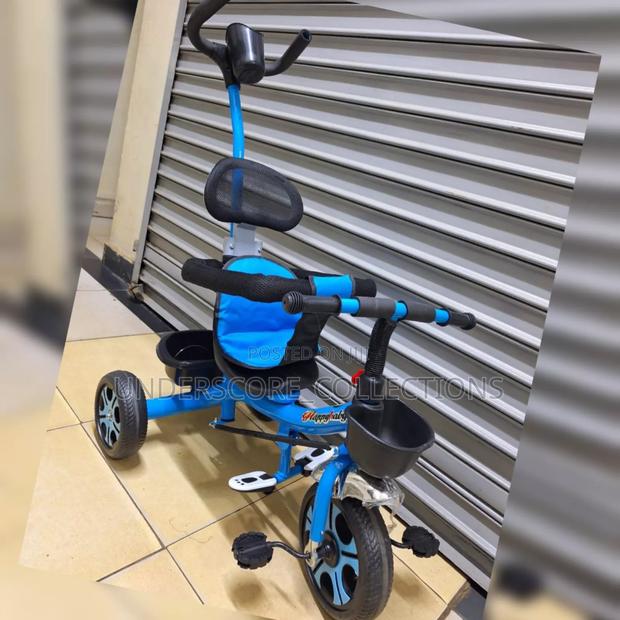 Blue Saferide Push Tricycle - main view