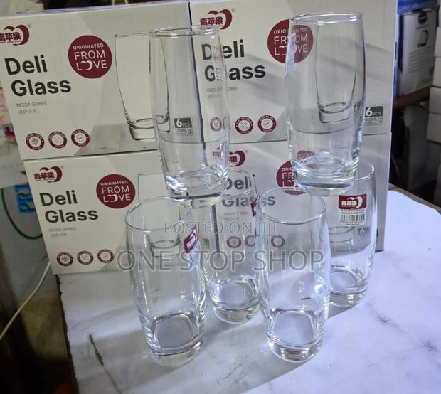 6pcs 310ml Oval Long Glasses - main view