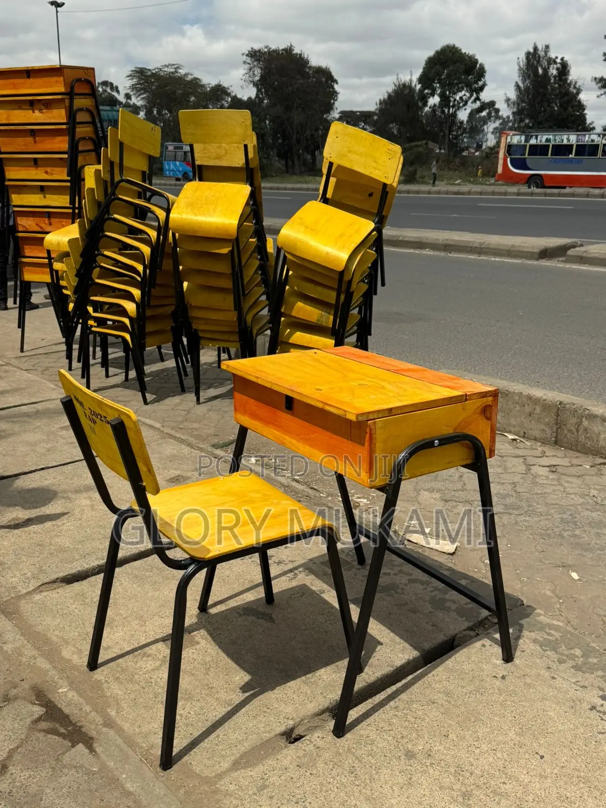 School Locker And Chair