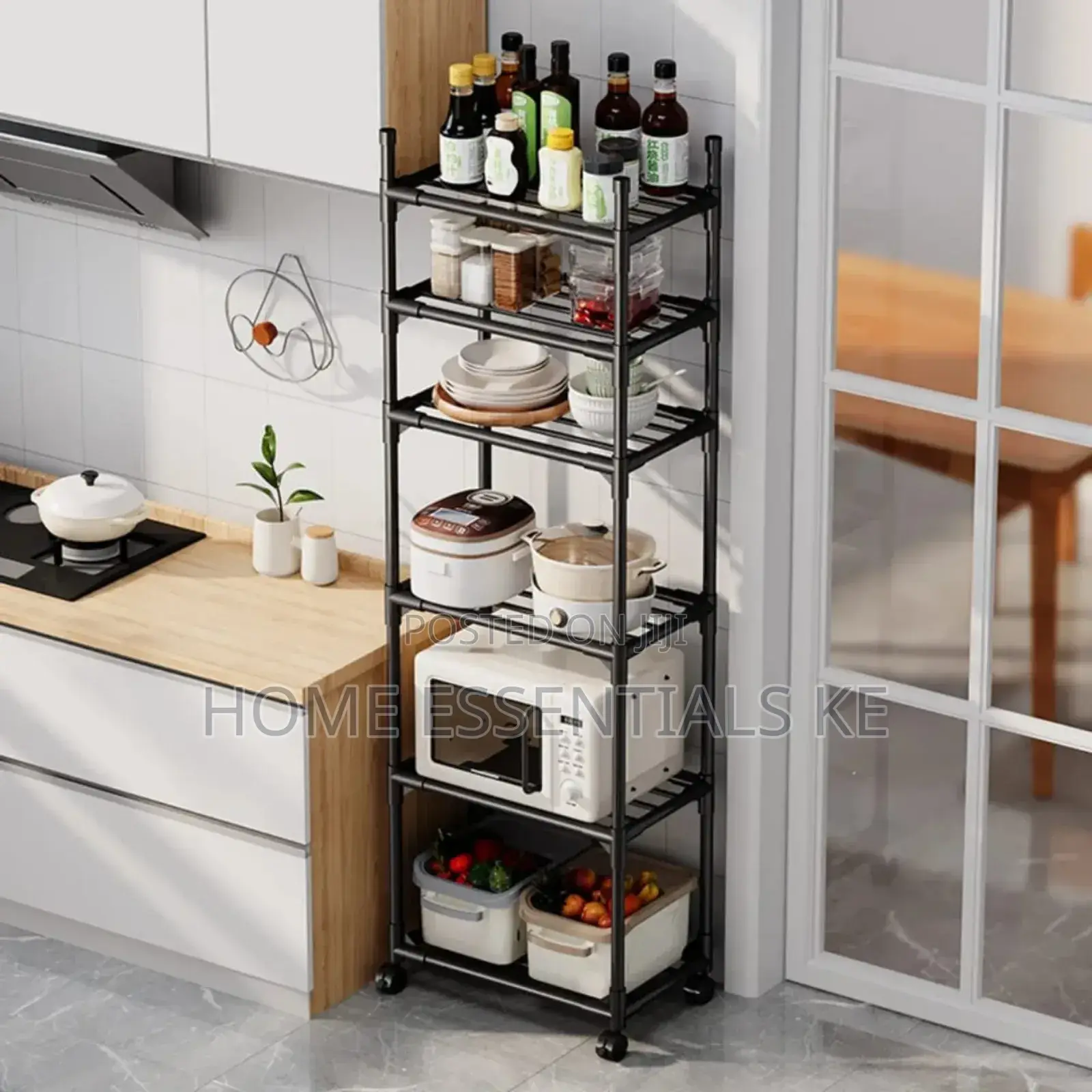 Multipurpose Kitchen Storage Rack With Wheels.