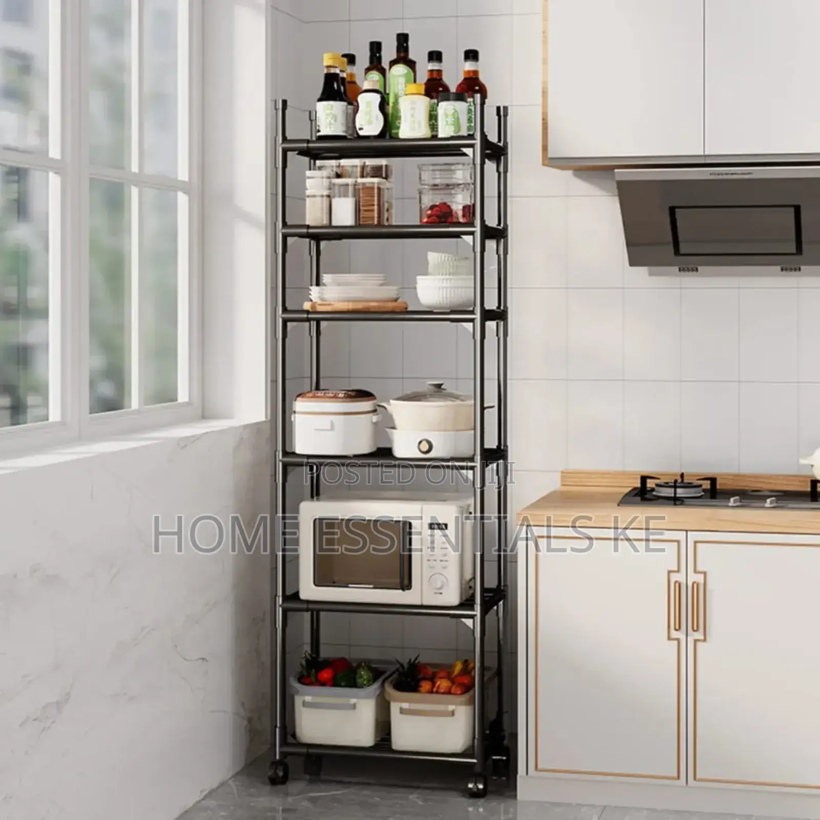 Multipurpose Kitchen Storage Rack With Wheels.