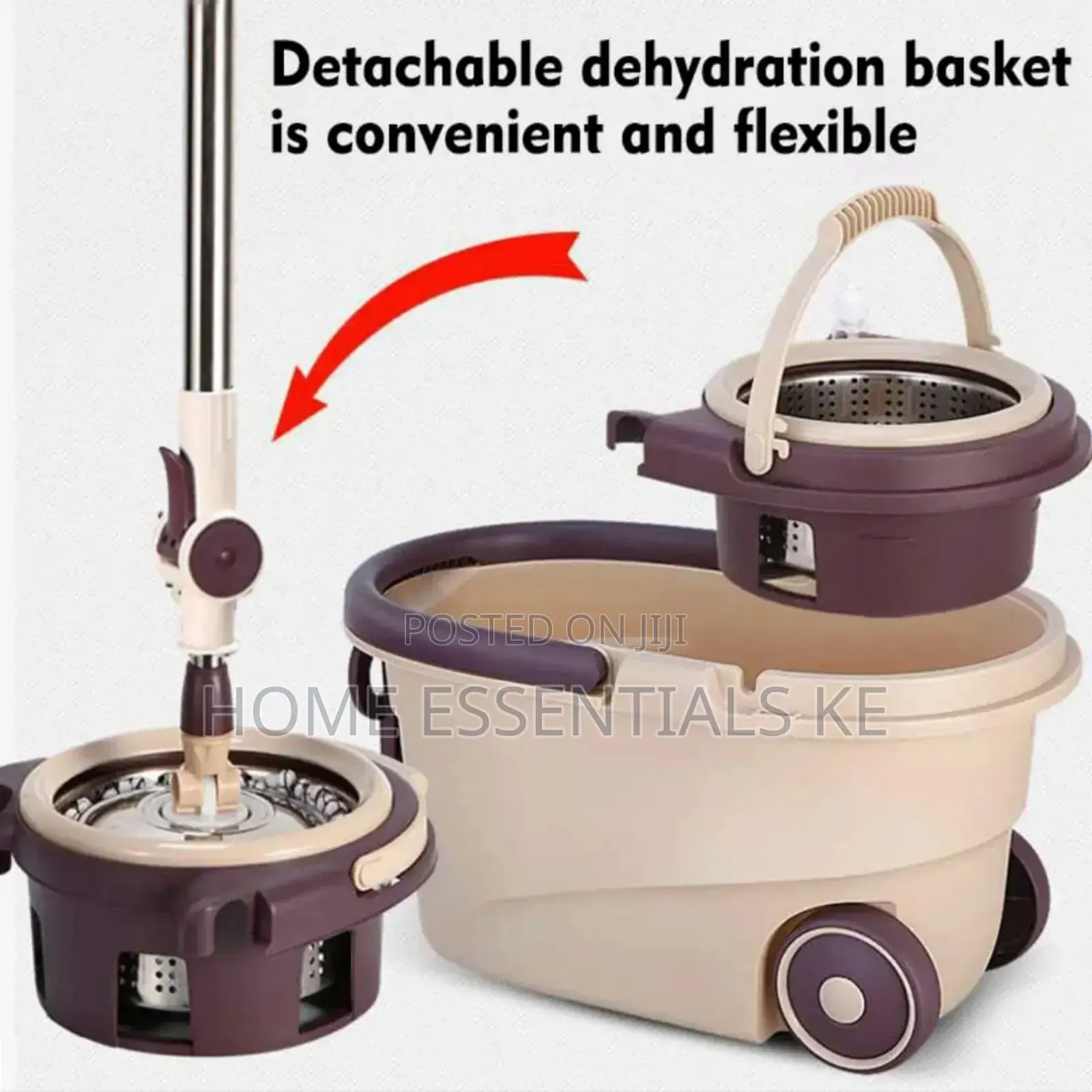 *360° Quality Spin Mop With Bucket and Dehydration Basket Wheels