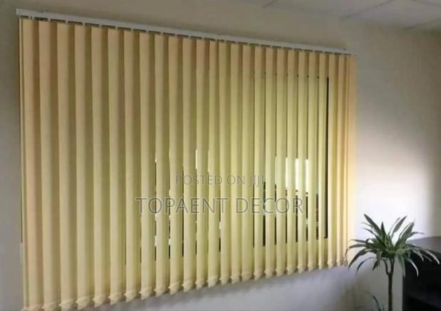 Yellow Slightly Opened Vertical Office Window Blinds - main view