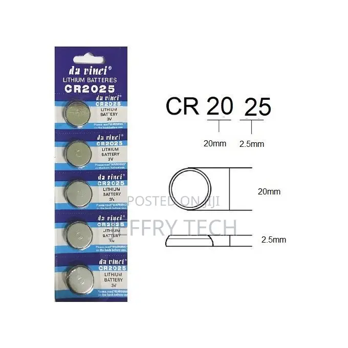 Da Vinci 5pcs Cr2025 3v Battery Watch Remote Button Cell