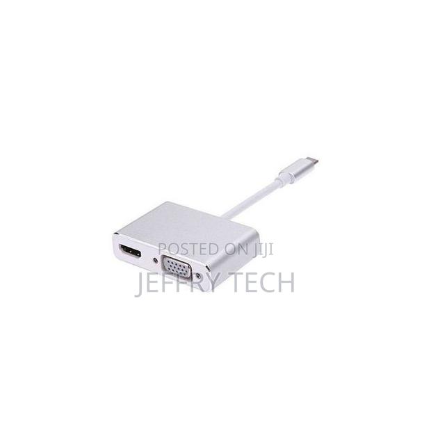 2 in 1 Usb Type-C to Hdmi Vga Adapter