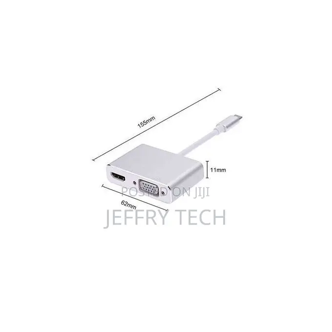 2 in 1 Usb Type-C to Hdmi Vga Adapter