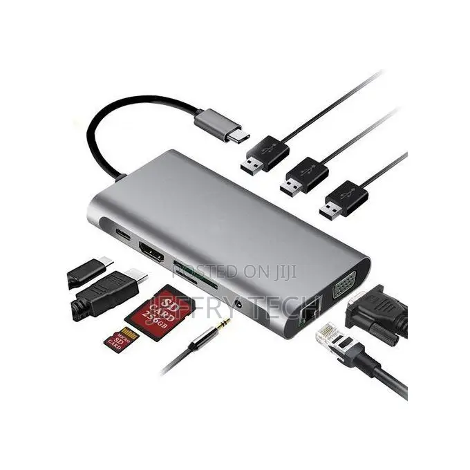 Usb Power 10 in 1 Type-C Multi-Function Docking Station Pd
