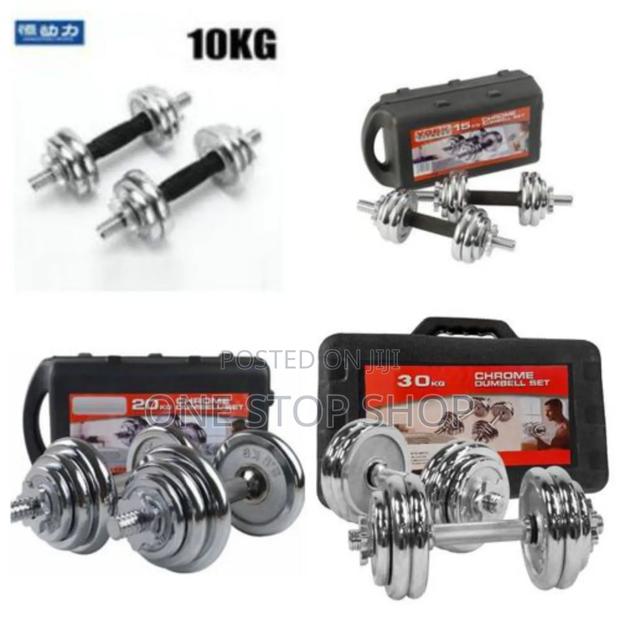 Chrome Fitness Dumbbells in 10/20/30kg