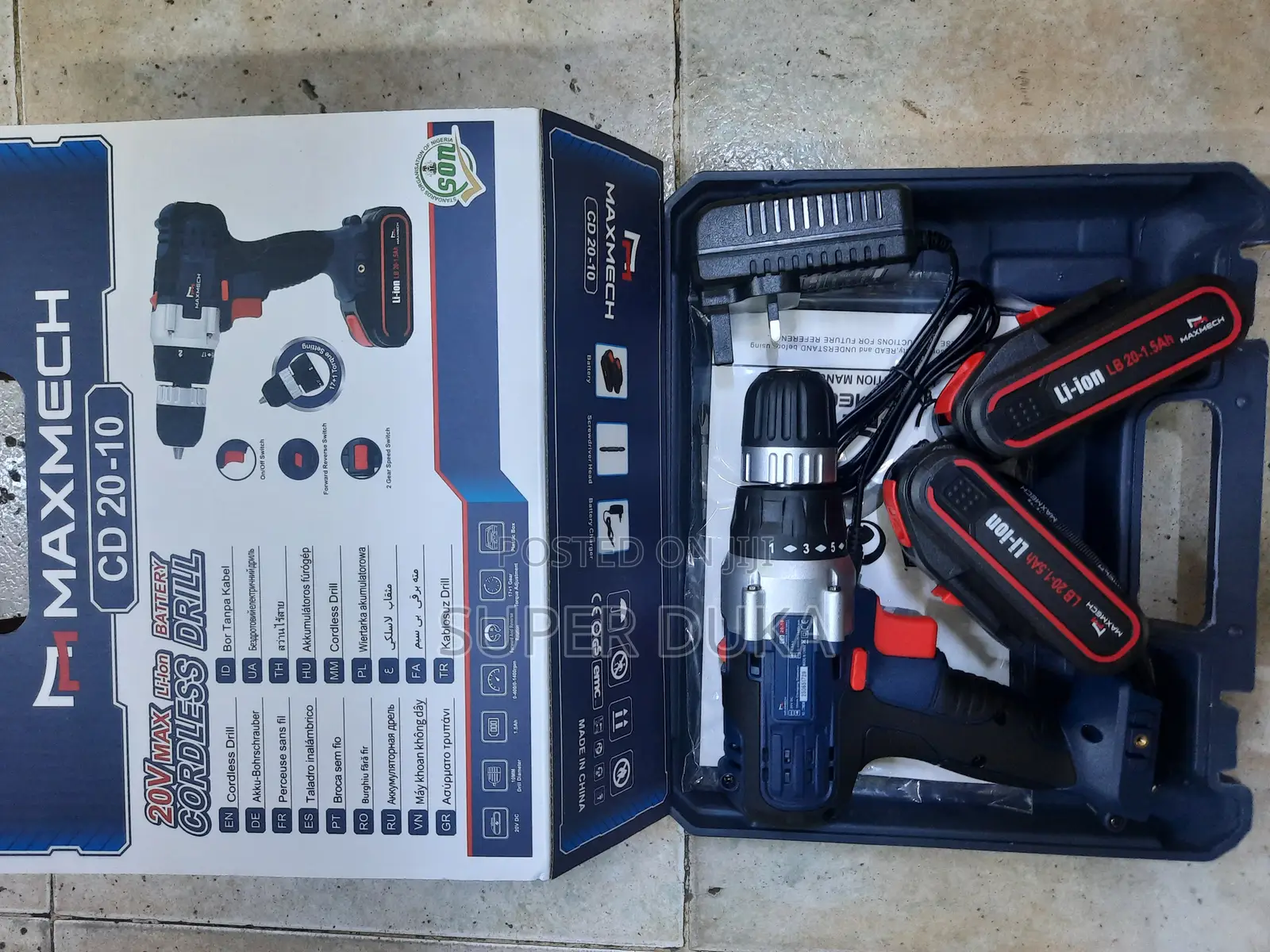 Drill.Cordless Maxmech 20v Max 2 Rechargeable Batteries