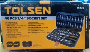 Chrome Vanadium.Tolsen 46 PCS 1/4 Inch Socket/Ratchet/Hex