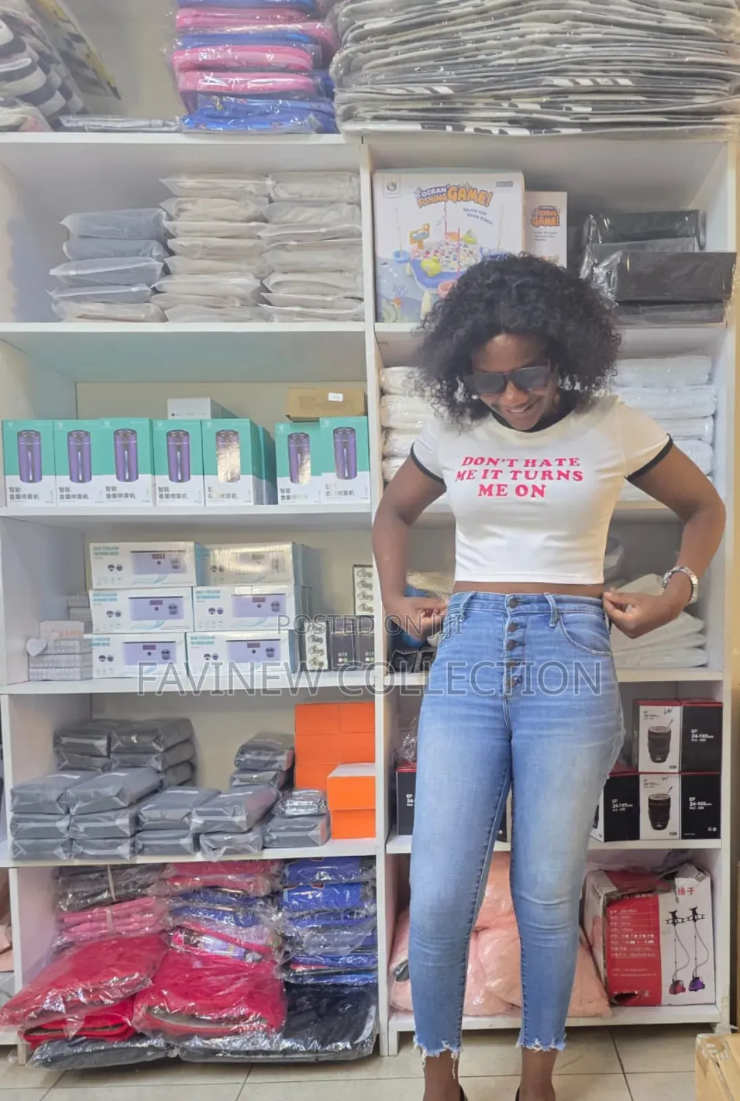 Don't Hate Me It Turns Me On" Graphic Cropped Tops T-Shirts