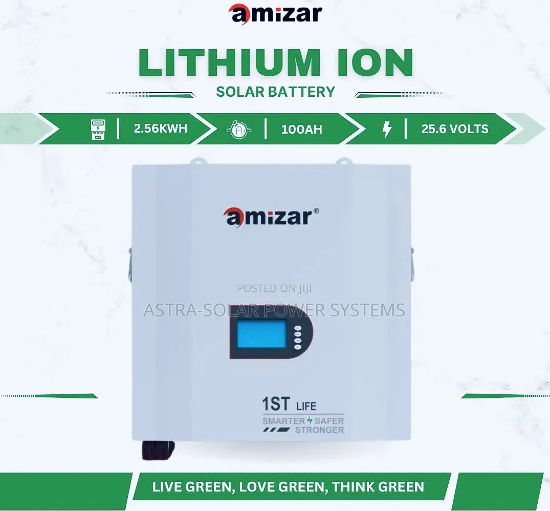 Amizar 2.56kwh 25.6v 100ah Lithium-Ion Solar Battery
