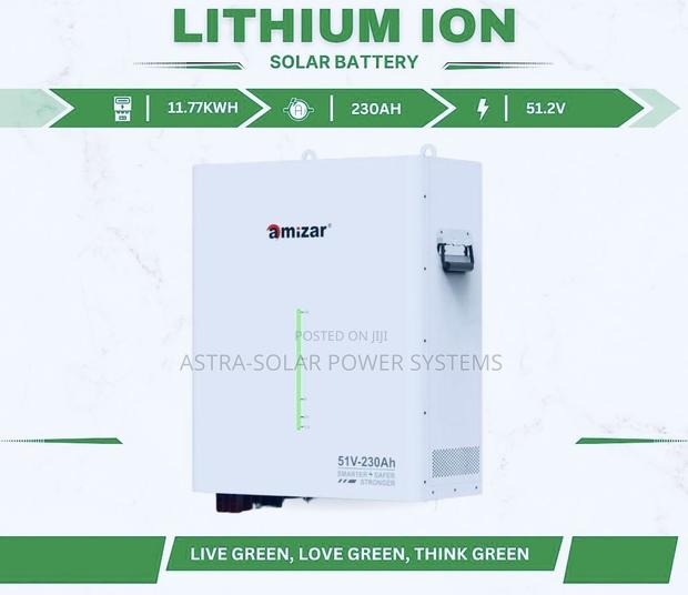 Amizar 11.77kwh 51.2v 230ah Lithium-Ion Solar Battery