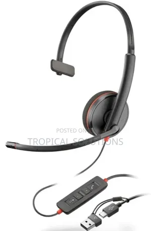 Poly Black Wire 3220 Stereo Usb -C Headset + Usb -C