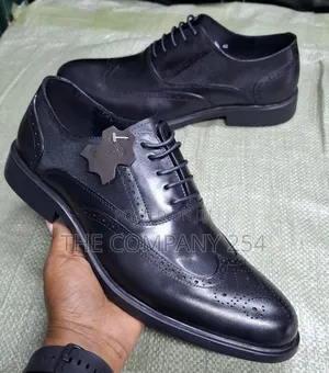 Quality Leather Official Oxford Business Laced Black Low Cut Shoes