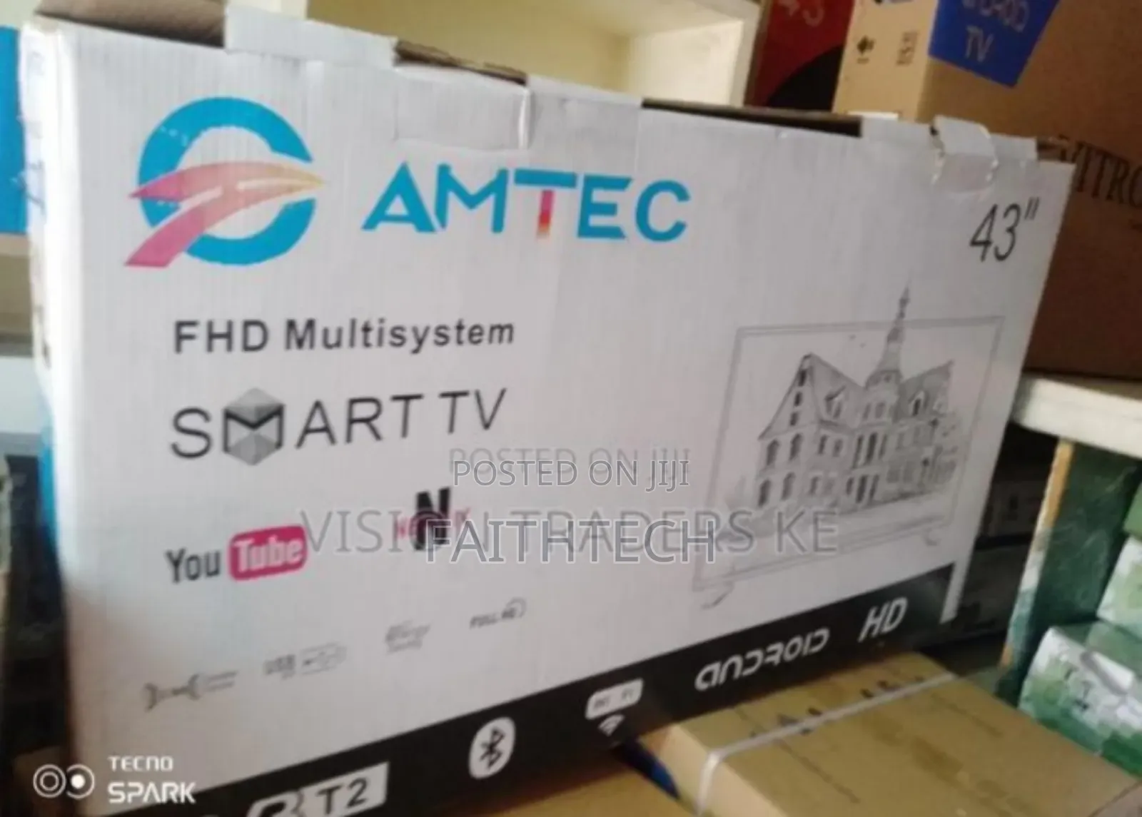 *Amtec 43" Smart Android Frameless Bluetooth