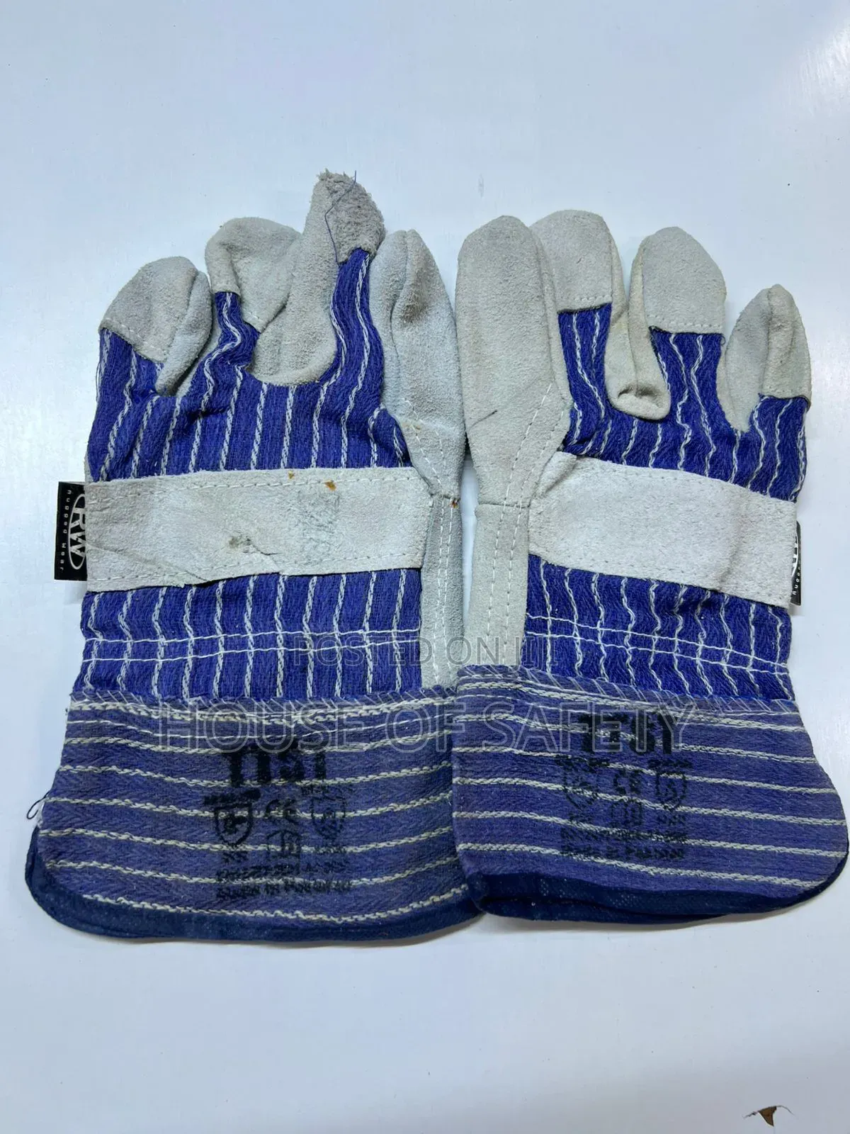 Short Cow Slip Glove In Blue Shade