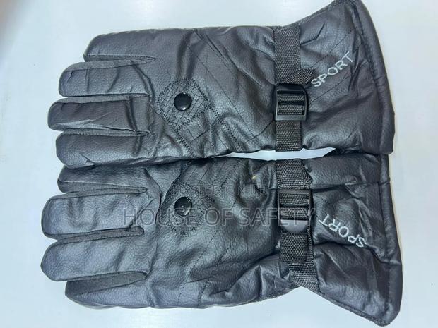 Black Leather Gloves . - main view