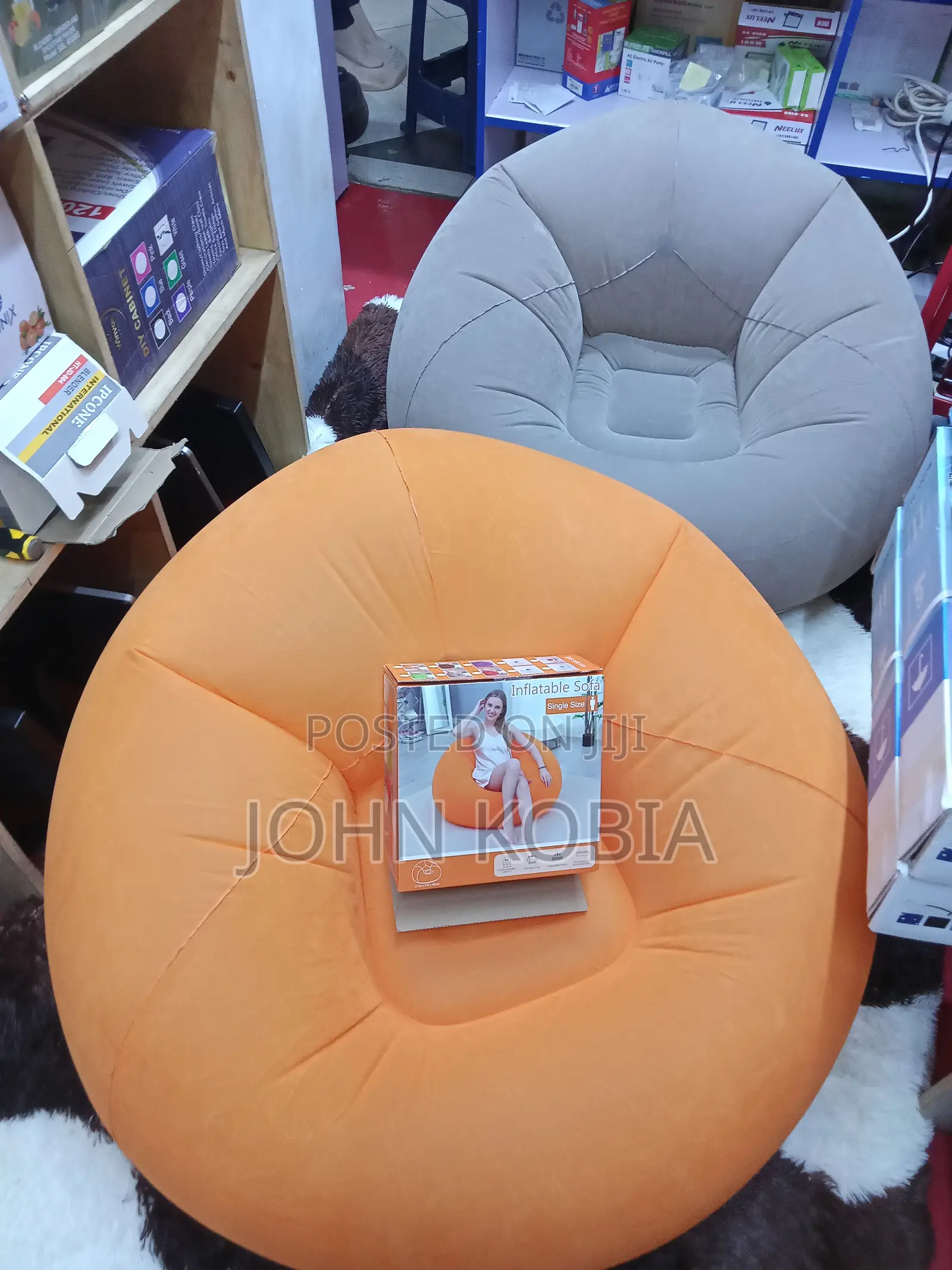 Round Inflatable Sofa Chair – Soft Lounge Seating for Home or Outdoors