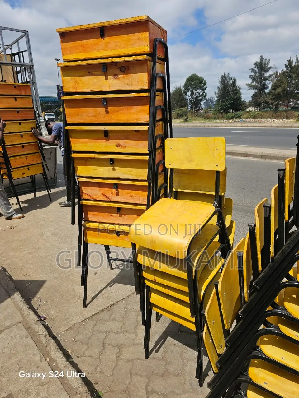 School Lockers And Chairs