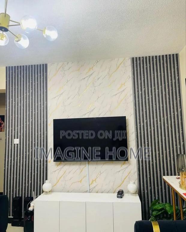 Wallpaper Fluted Grey Color