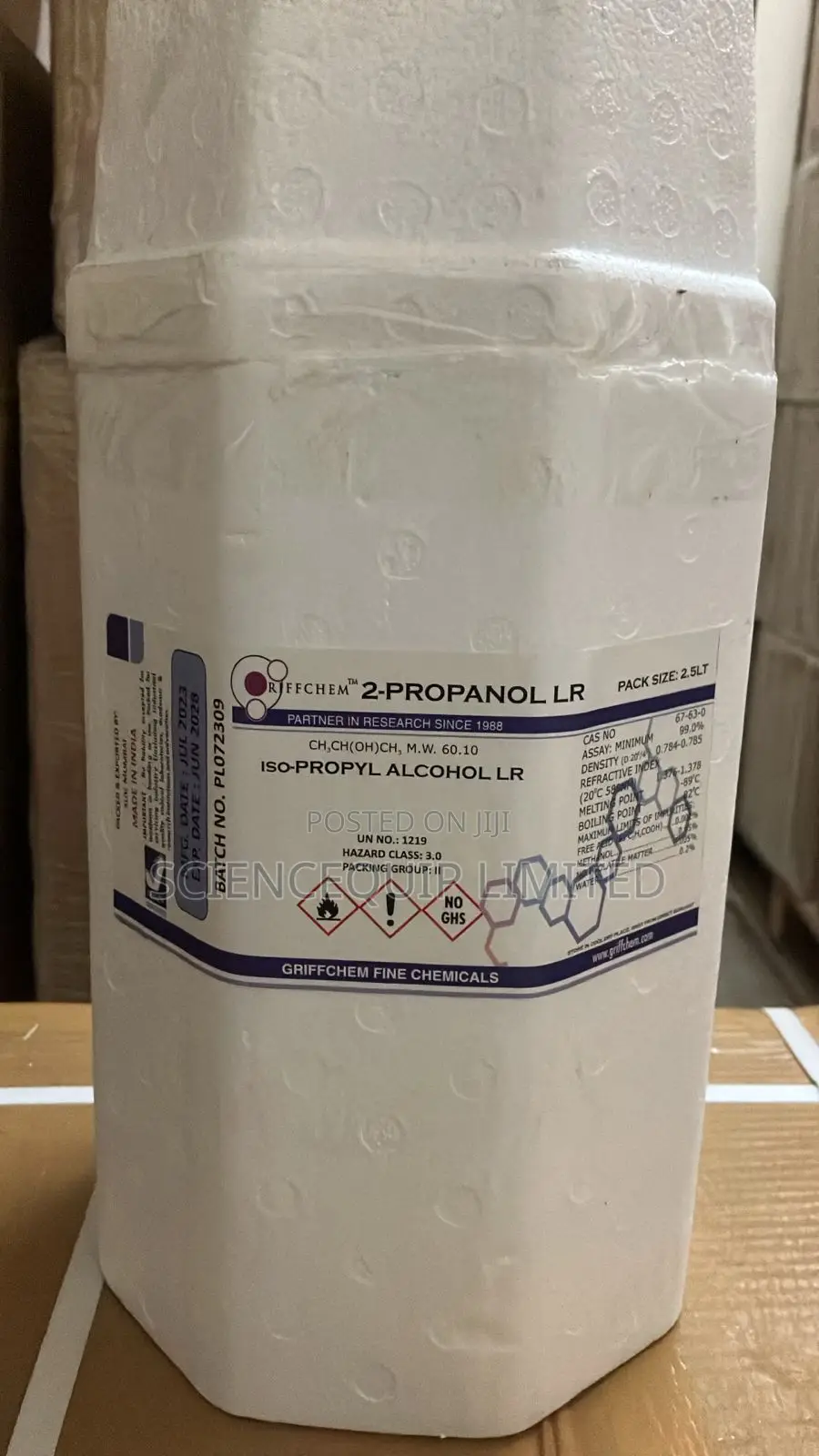 Propanol - 2 2.5lt Lr (Isopro-Propyl Alcohol) Lr Griffchem
