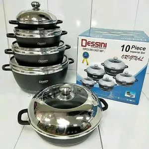 Dessin 10pc Cookware Black With Glass Lid