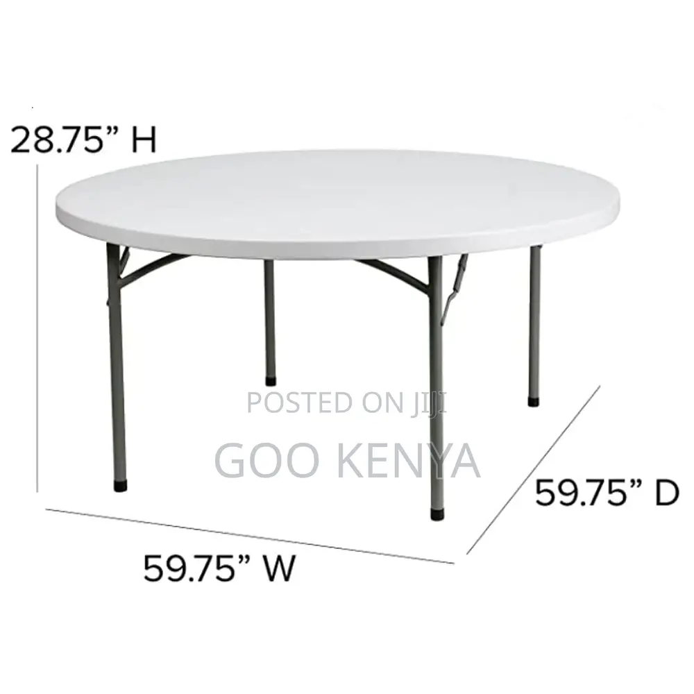 Foldable Table; Round Folding Plastic Banquet Table