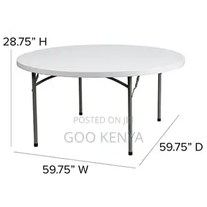 Foldable Table; Round Folding Plastic Banquet Table