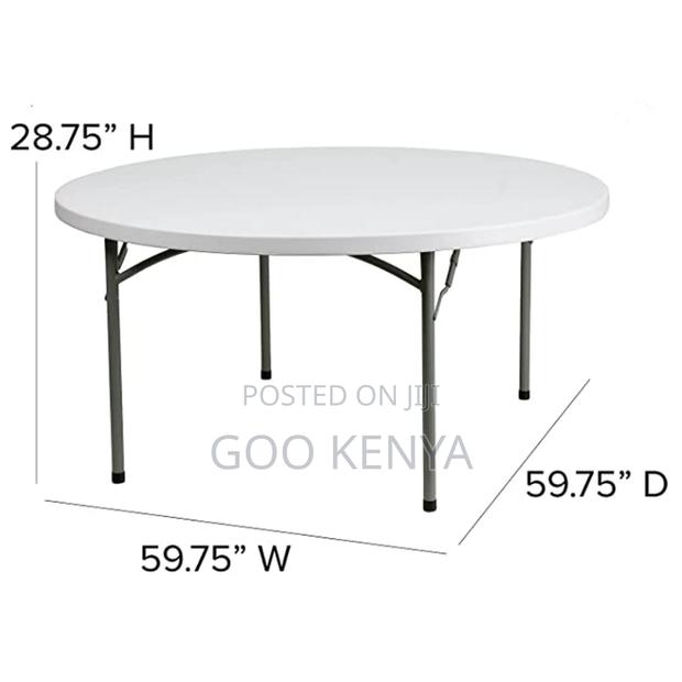 Foldable Table; Round Folding Plastic Banquet Table