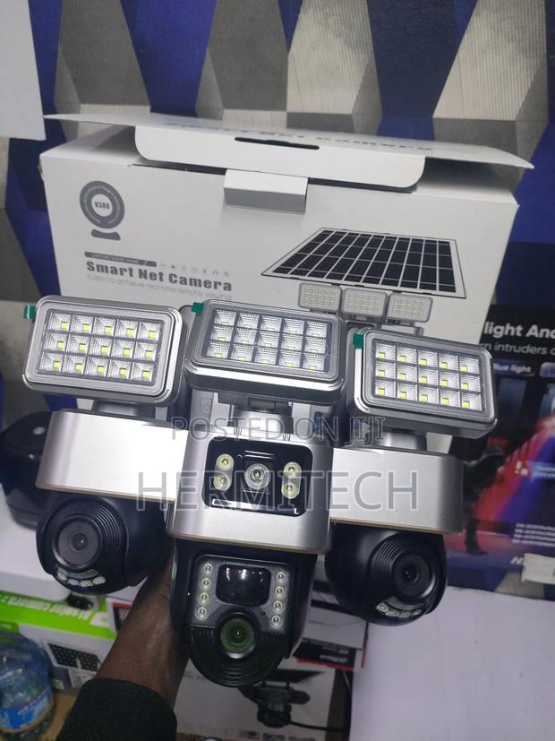 3lens 3 Screens 4g Solar PTZ CCTV Surveillance Camera Led Lights