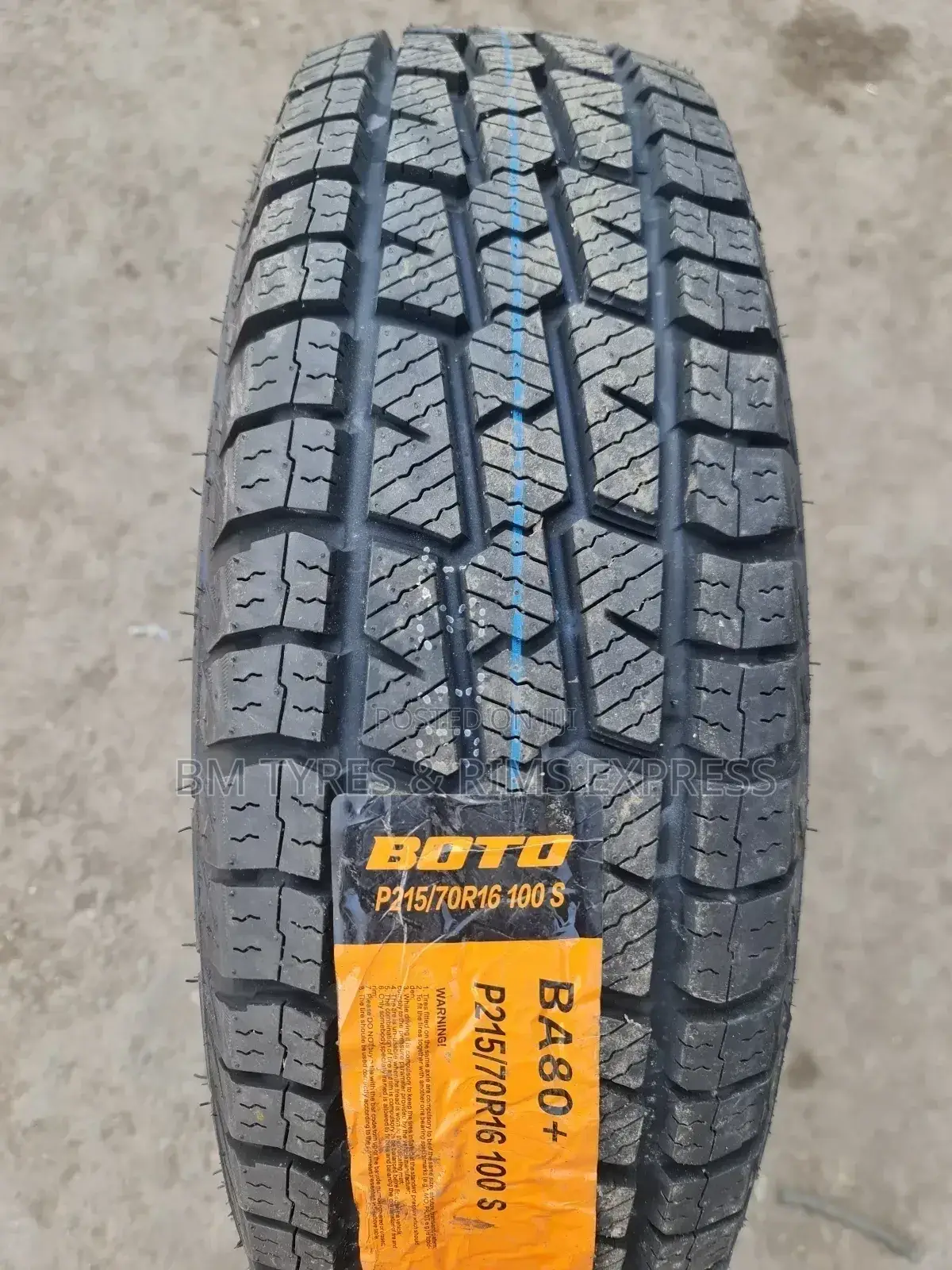 215 /70 R16 Boto Tyres (All Terrrain).
