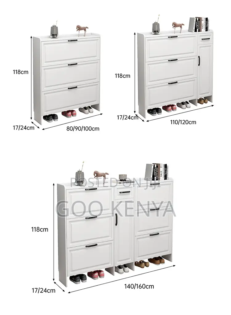 Shoe Rack; Compact Flip-Off Shoe Organizer Cabinet