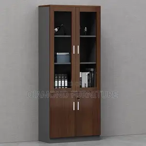 Office Furniture; Versatile 2-Door Half Glass Bookshelf