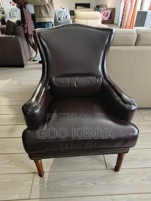 1-Seater Sofa; Wooden Running Base Leather Sofa Chair