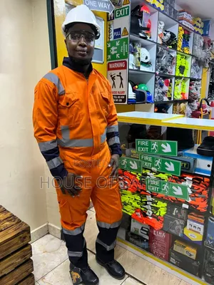 Hi-vi Orange Safety Overall Made From Durable Cotton