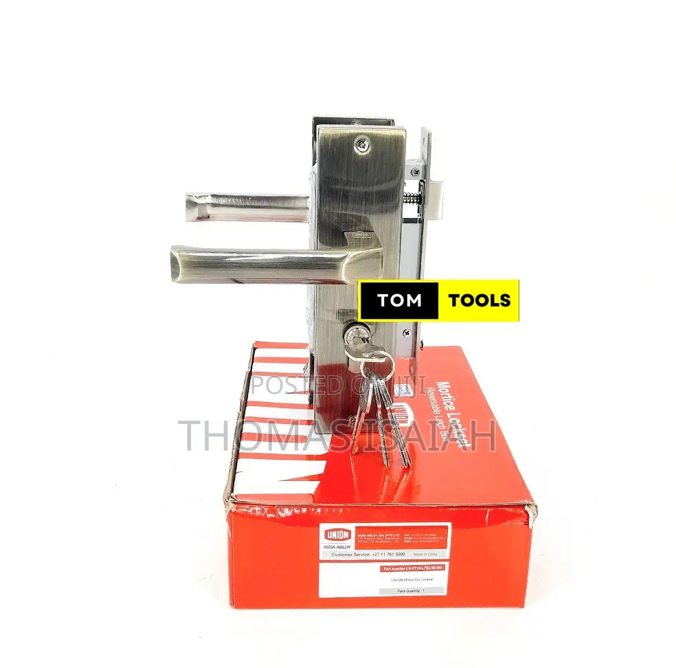 Union Assa Abloy F19 58mm Cylinder 5 Keys Lockset With Brass Finish