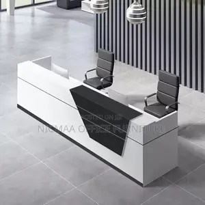 Office Desk: Executive Style Dual Setup Premium Finish Reception Desk