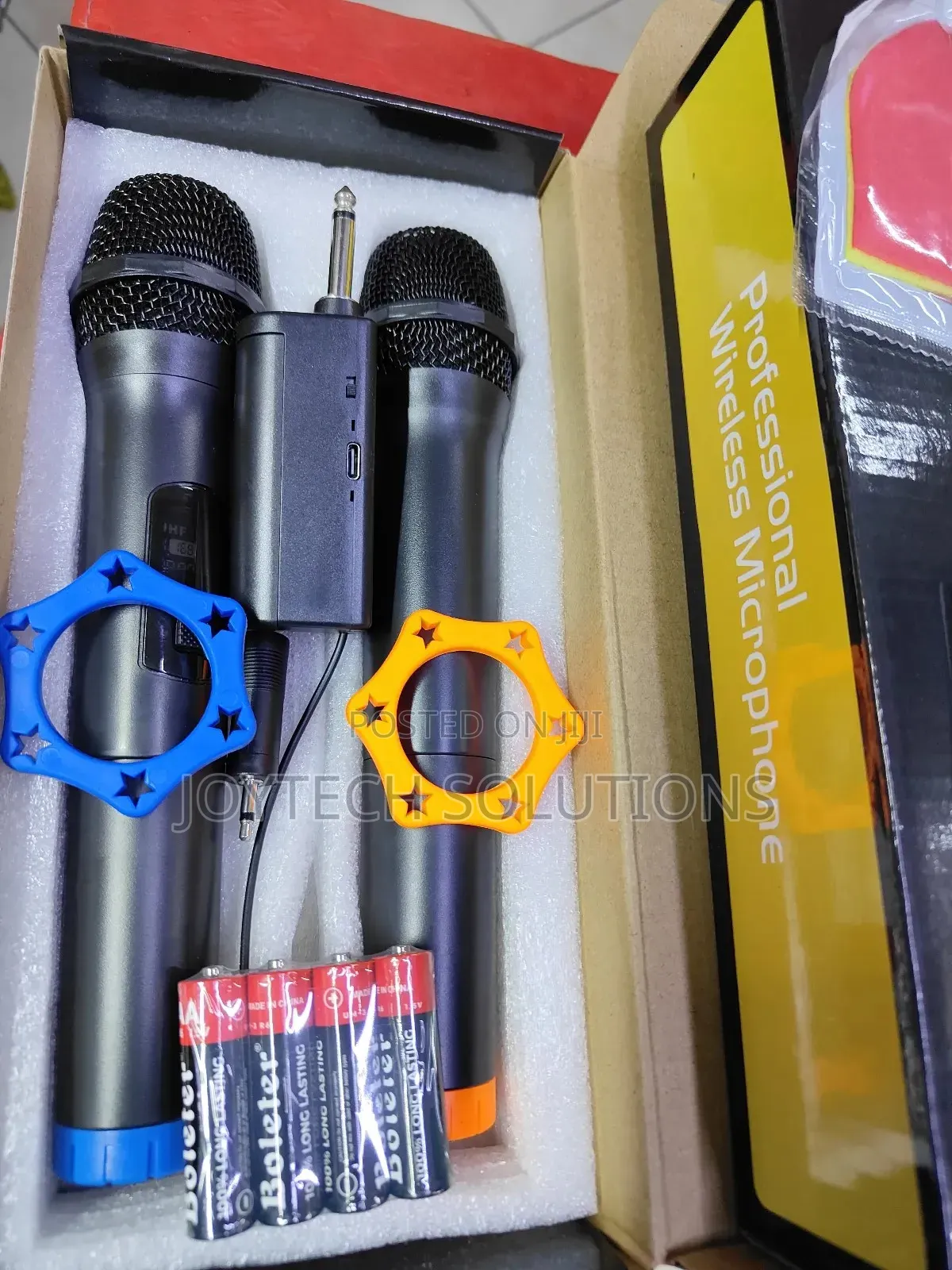 Dual Handheld Dynamic Mic With Rechargeable Receiver Wireless Mic.