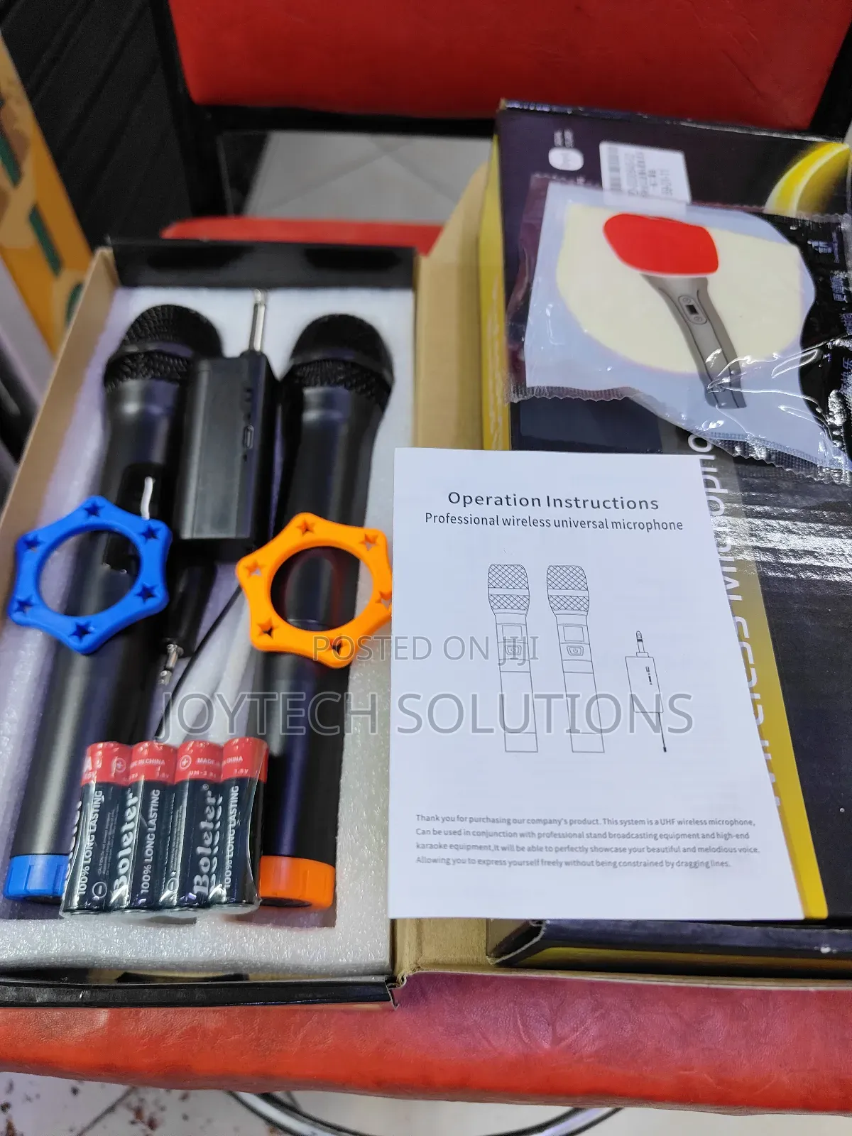 Dual Handheld Dynamic Mic With Rechargeable Receiver Wireless Mic.