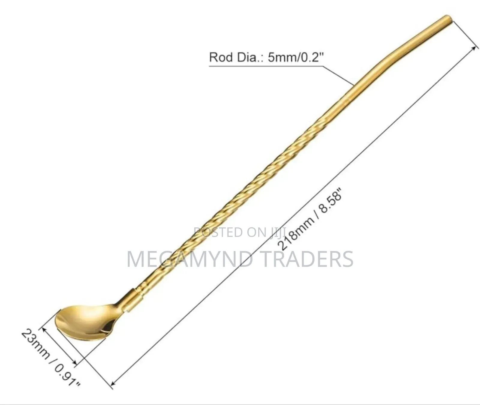 1pc Stainless Steel Spoon Straw