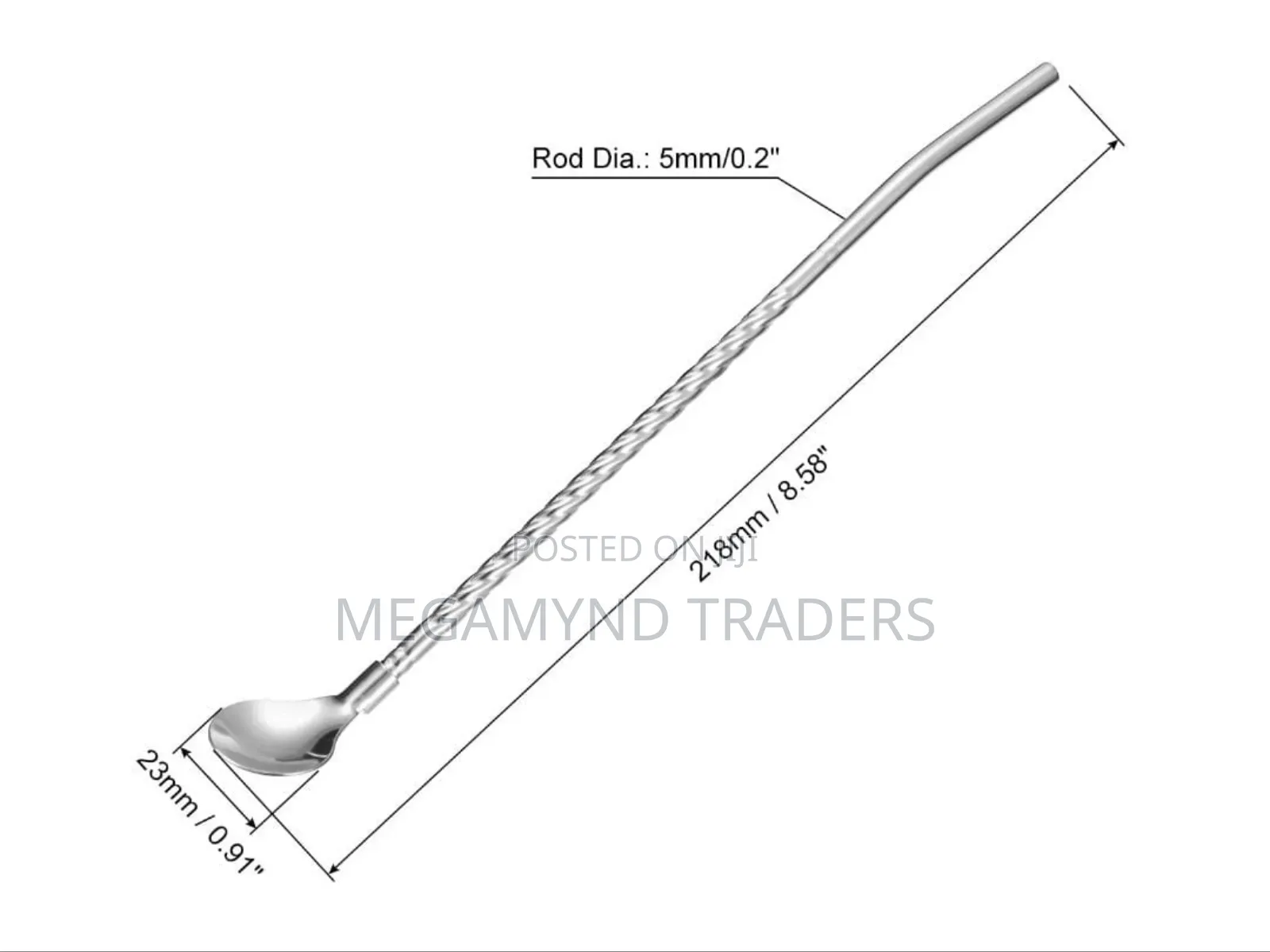 1pc Stainless Steel Spoon Straw