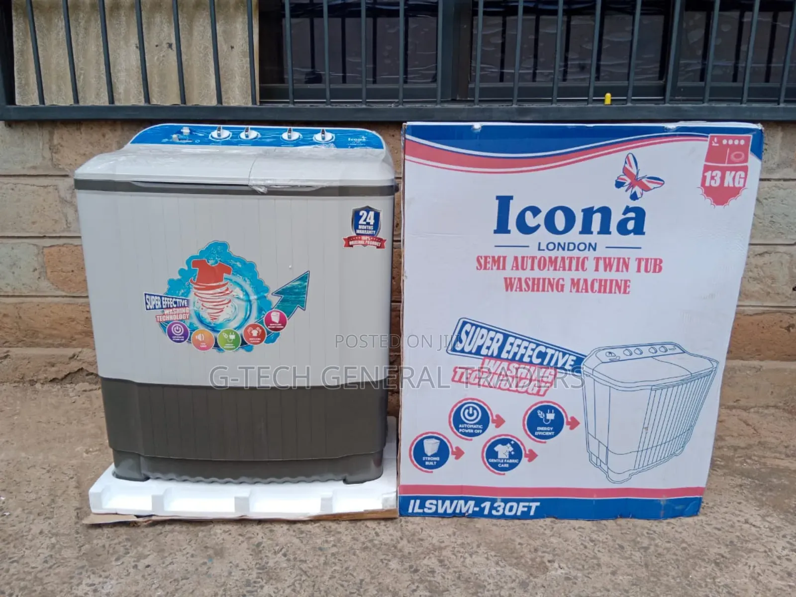 Icona Twin Tub Wash And Spin 13kg Washing Machine
