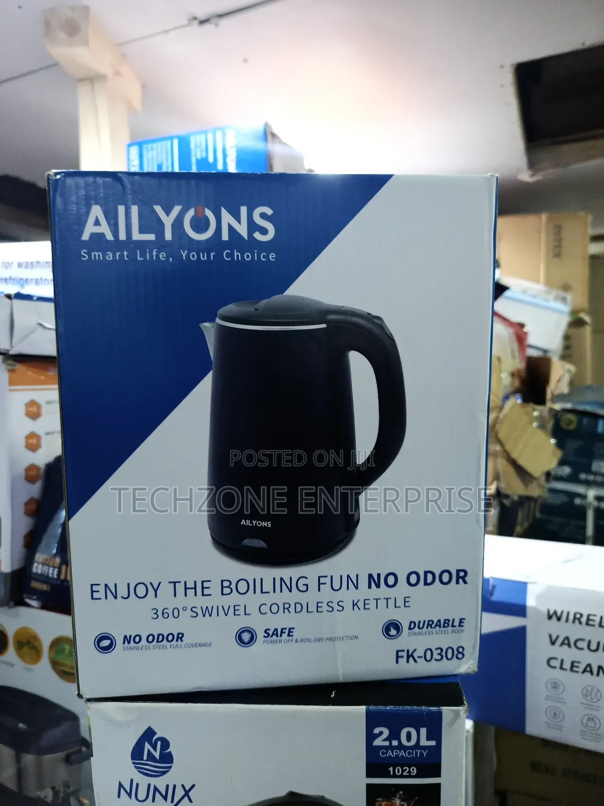 Alyons 2.2 Litres Plastic Electric Kettle Fk‐0308 - Black