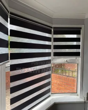 Black Horizontal Office Roller Blinds