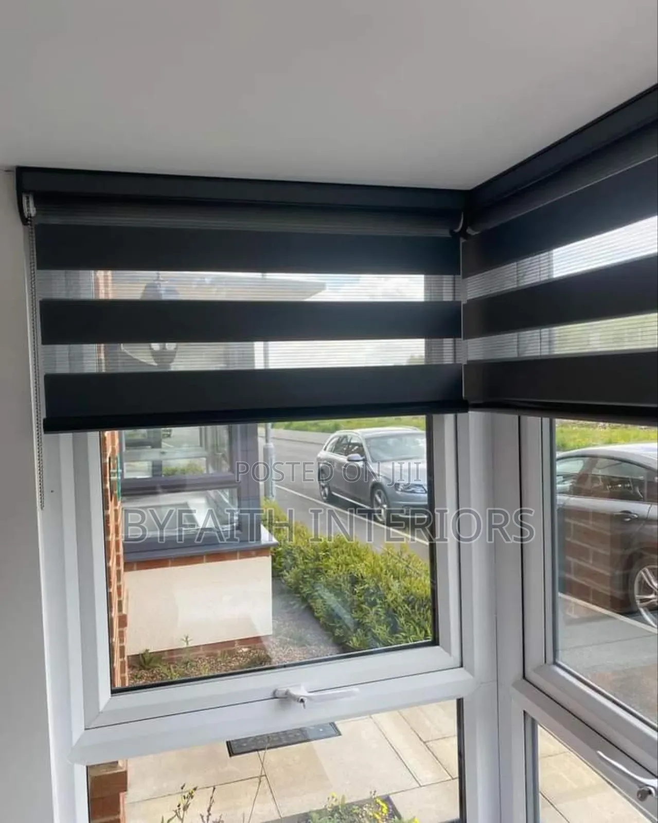 Black Horizontal Office Roller Blinds
