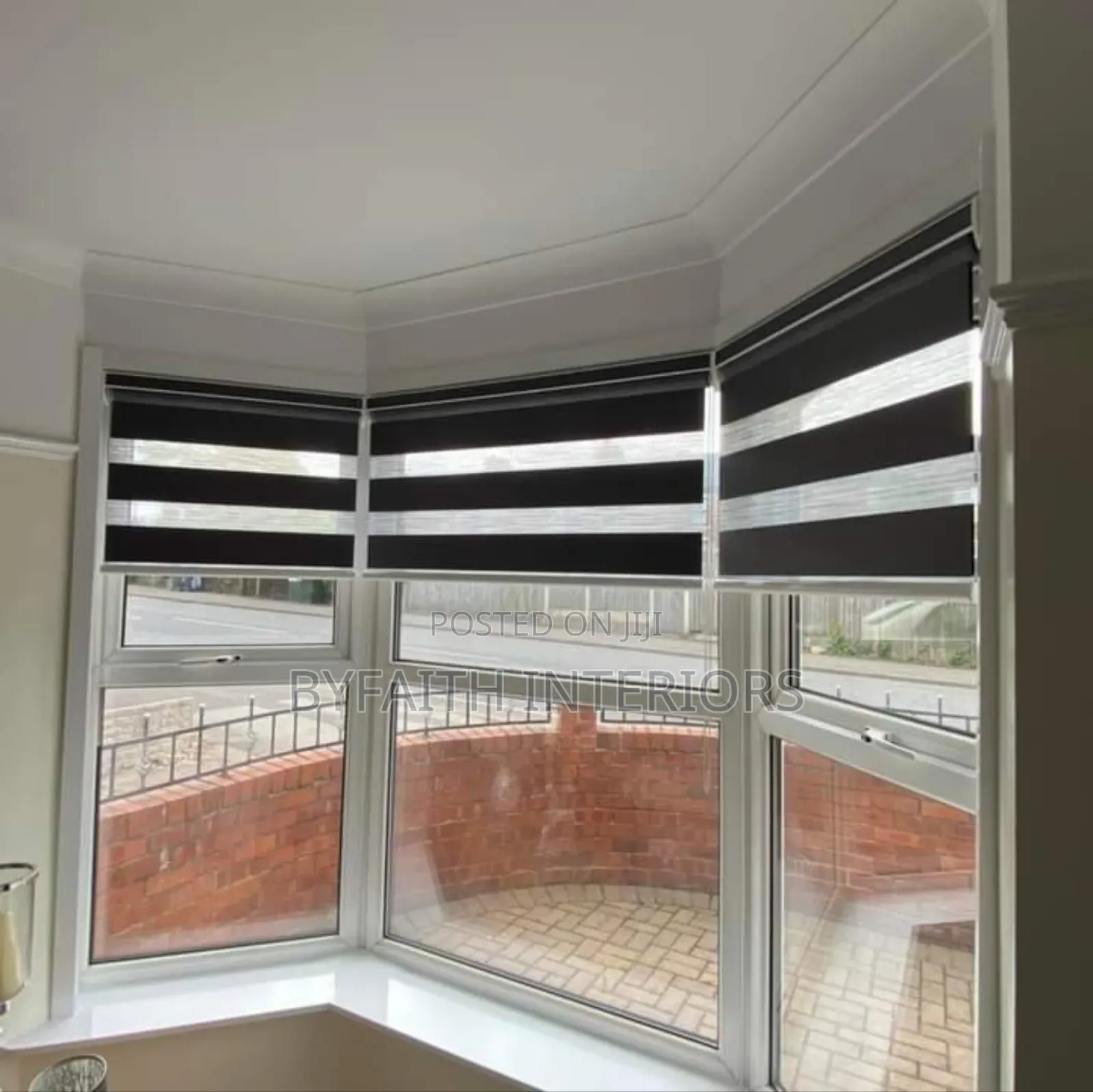Black Horizontal Office Roller Blinds