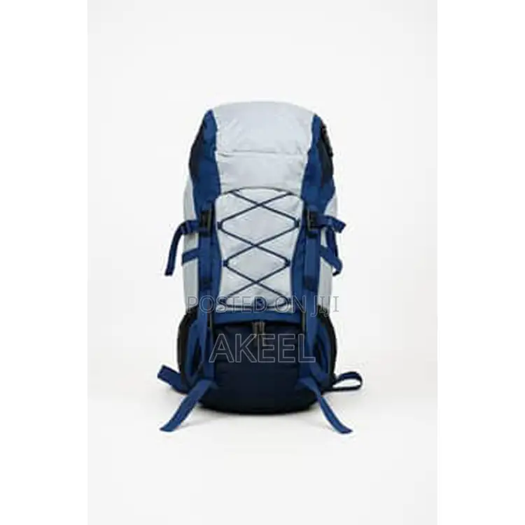 Blue and White Hiking Backpack