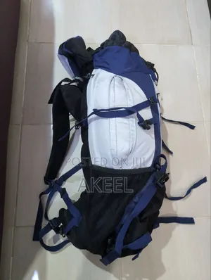 Blue and White Hiking Backpack